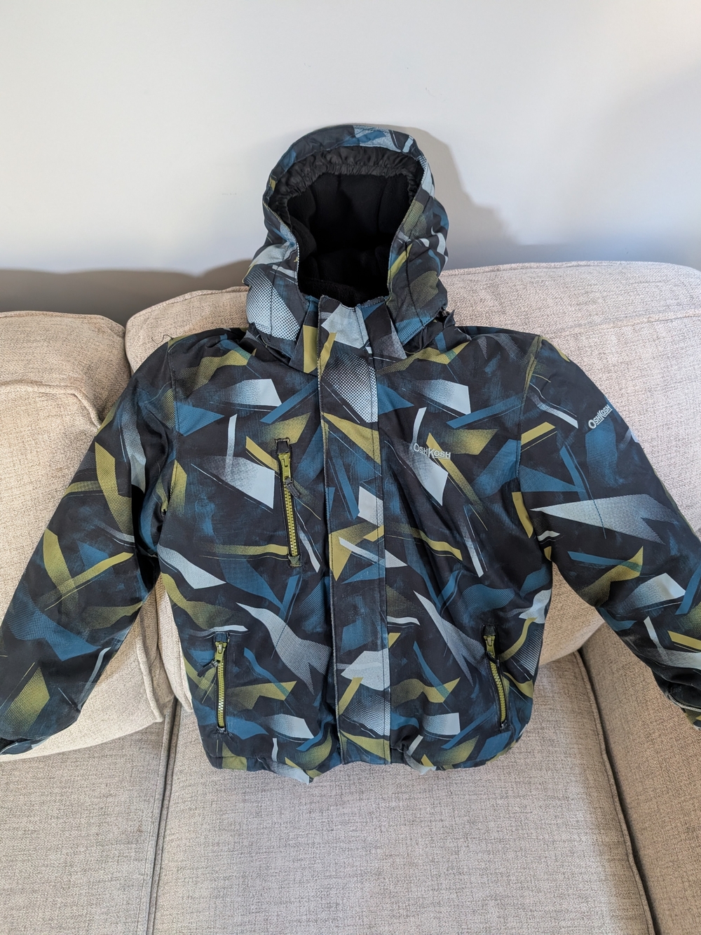 OshKosh B'gosh Black, Blue & Green Geometric Winter Jacket